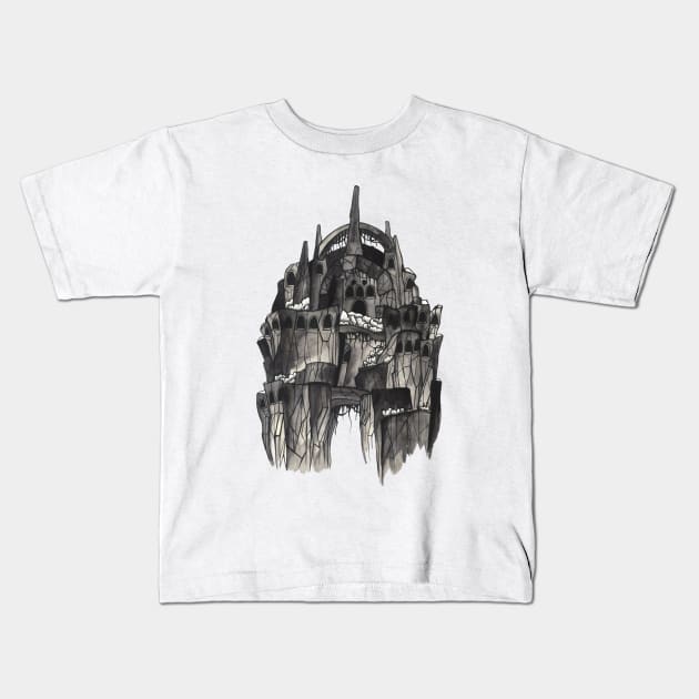 Haunted Castle Kids T-Shirt by CréaTiff